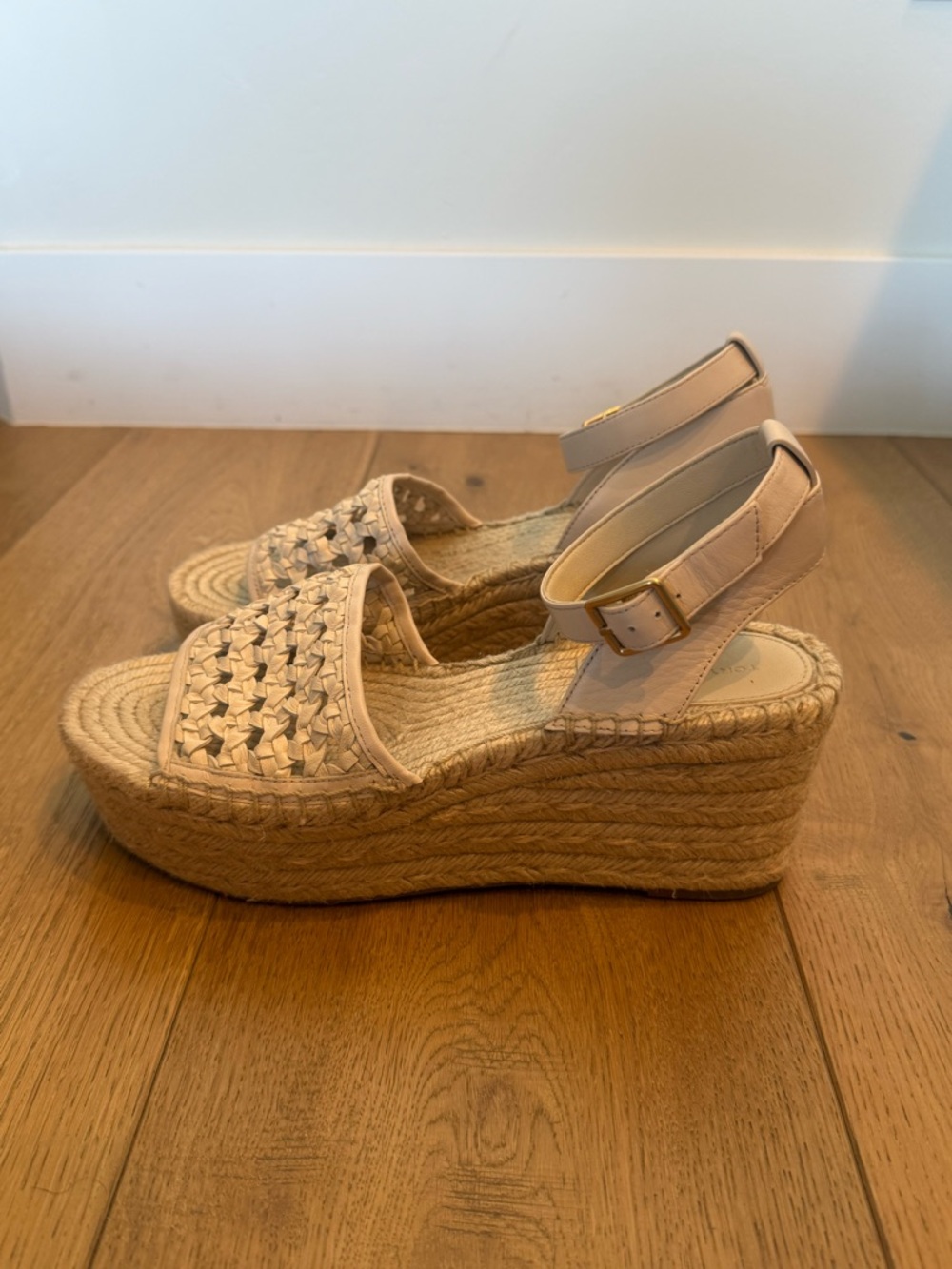 Tory Burch Cream Woven Espadrille Sandals - Picture 5 of 7